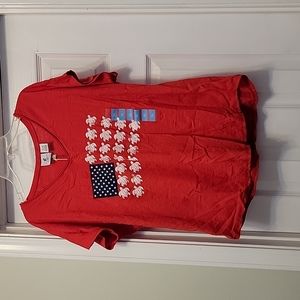 NWT Caribbean Joe turtle American flag shirt in XL